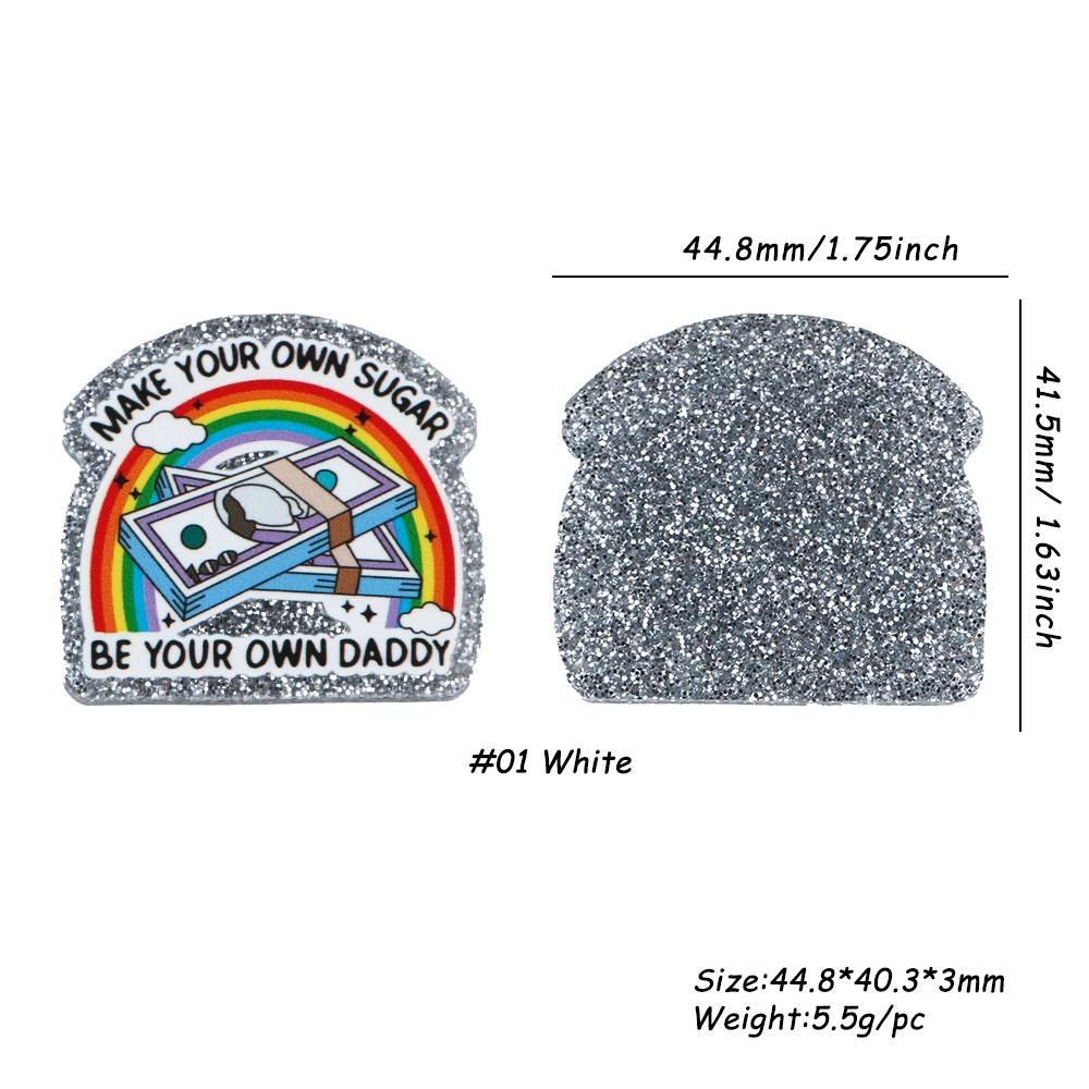 3 Piece Resin Acrylic Flat Back Charms, Multi-Color Heart Rainbow Wheelchair DIY Craft Supplies, Perfect for Badges, Phone Stands, Hair Clips