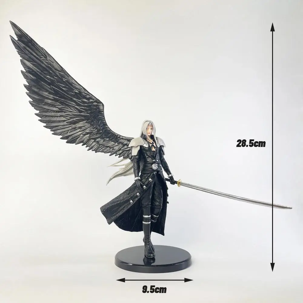 28cm Sephiroth Anime Figure Rebirth One-Winged Angel Action Figure Collection Model Desktop Ornaments Decoration