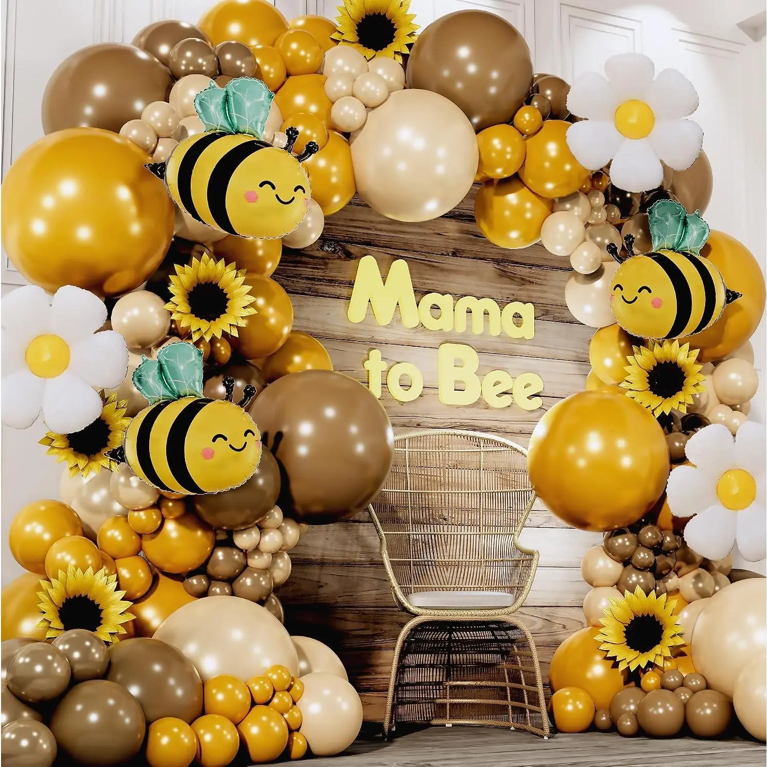-IN-1  Balloon Arch Kit with BONUS Daisy &  Balloons for  Party ations - Mustard Yellow Balloons for What Will    ations & Bumble   Shower ations