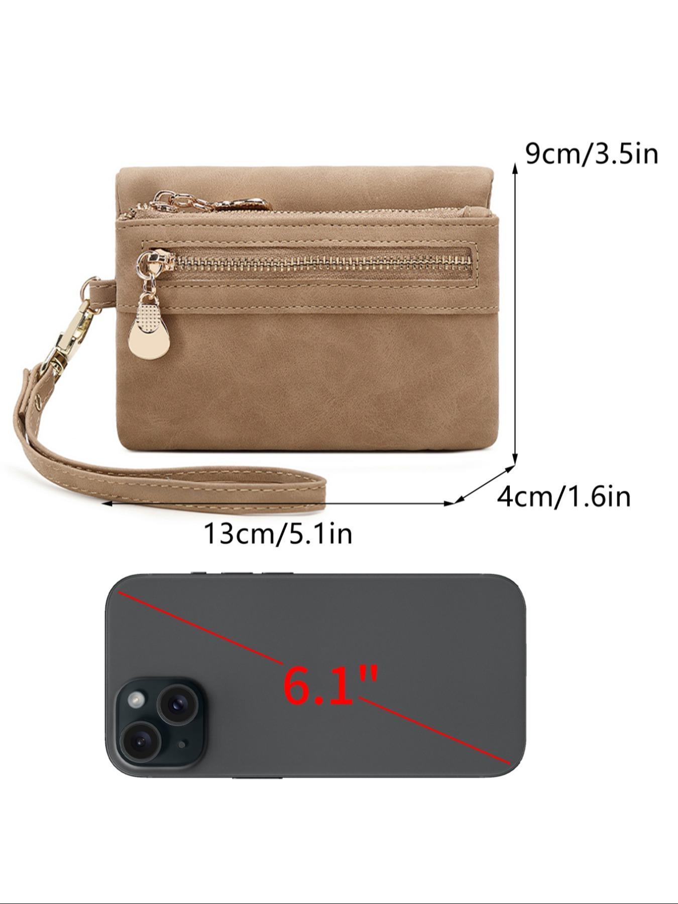 Women's Zipper Summer Bifold Wallet, Zipper Wallet Design, Simple Plain Color Card Holder Everyday Purse for Summer Daily Back To School, Casual Trendy Versatile Short Pouch for Women & Girls, Pu Leather Wallet