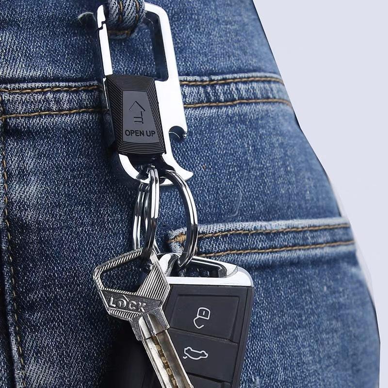 Car Keychain with 2 Removable Key Rings, Car Key Holder with Bottle Opener, Multifunctional Car Keychain, Car Interior Accessories
