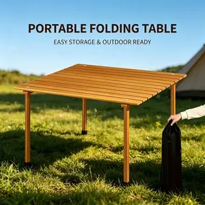 Space-saving foldable picnic table with detachable legs, portable outdoor dining table, suitable for camping, picnics, beach parks, and other places