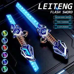 Retractable Lights Saber Toy, Fingertip Rotating Laser Saber, Multicolored Flashing Light Sound Effect Laser, Role-playing Combat, Luminous Blade, Cool Birthday/Christmas/New Year Gifts for Boys and Girls retractable lightsaber laser sword