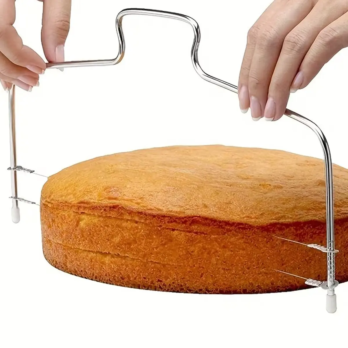 Stainless Steel Cake Layering Tool, Adjustable Thickness Dual Line Cutter, Bread Slicer, Baking Tool, Single Line Cake Slice Divider, Baking Gadget, Kitchen Baking Gadget