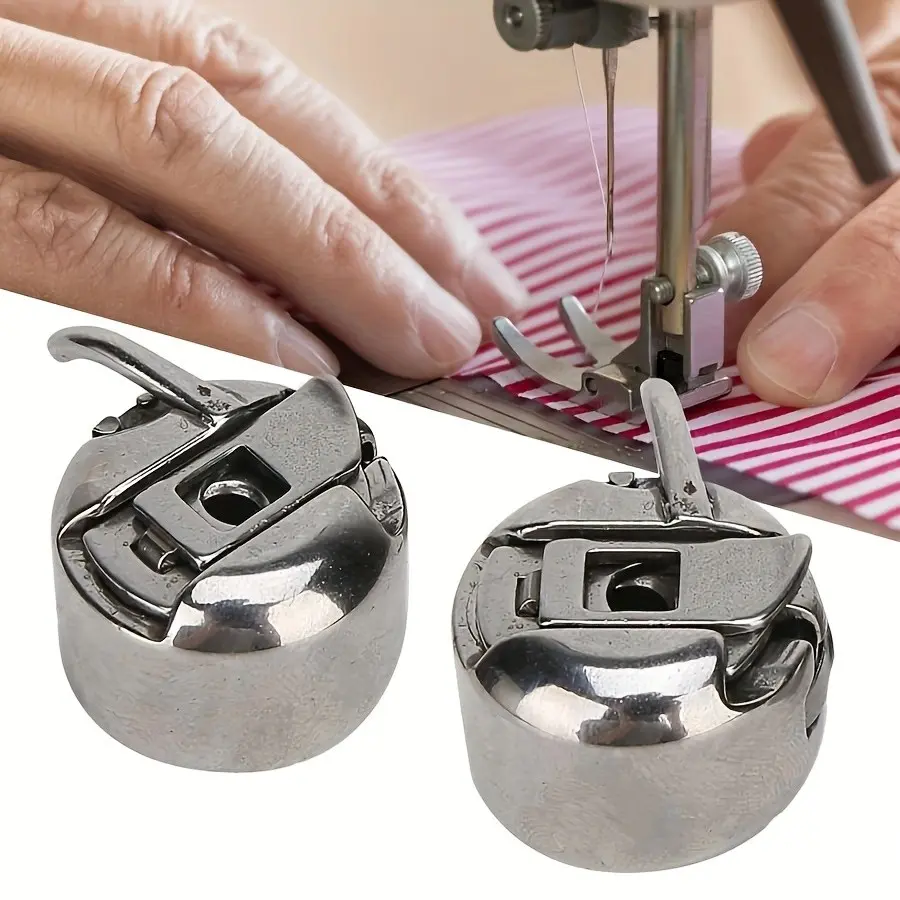 2 Pcs Sewing Machine Bobbin Case, Compatible with Most Home Sewing Machines, Essential DIY Needlework Accessories, Durable & Reliable Design