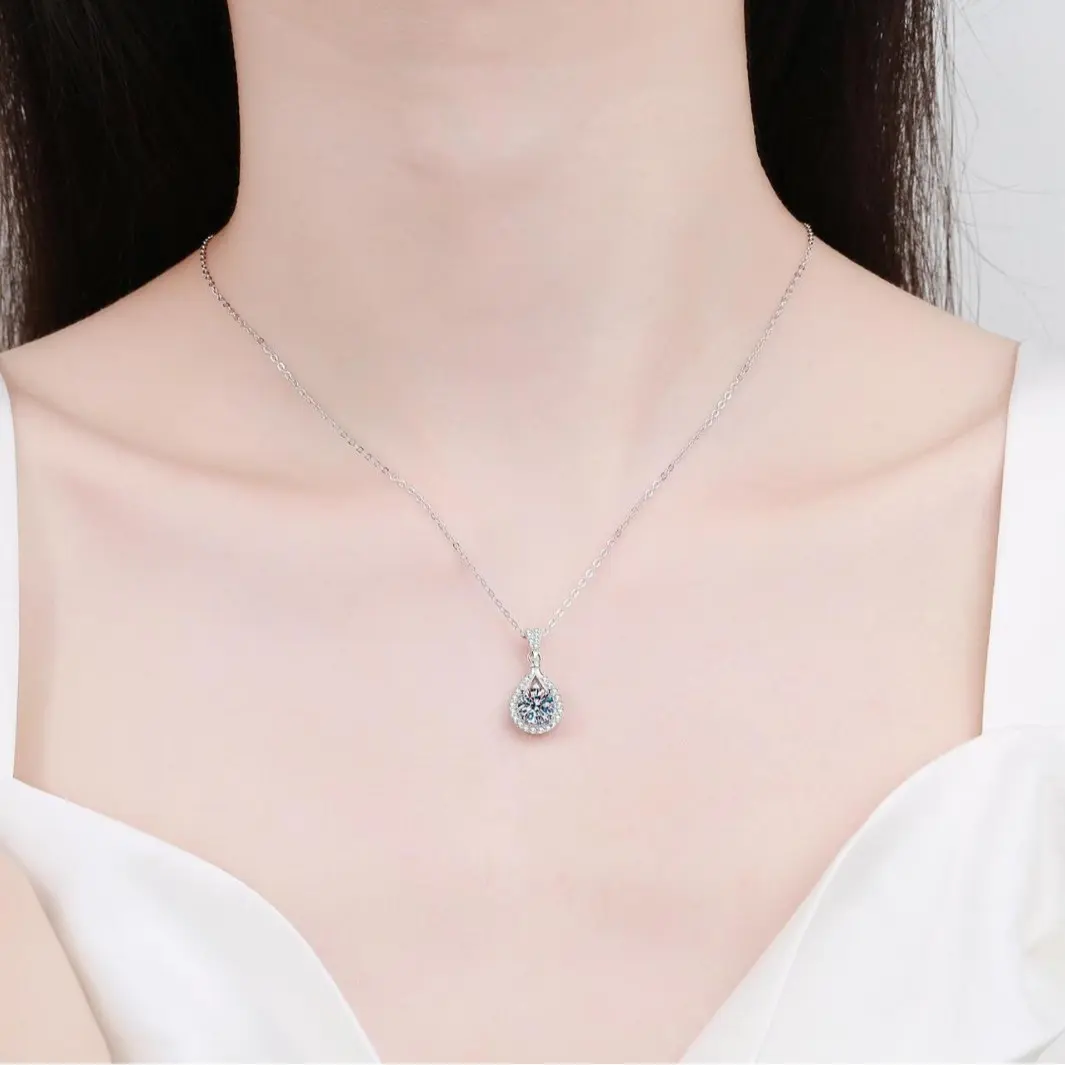 S925 Sterling Silver Necklace for Women, Korean Style Teardrop Pendant with a Colorful Artificial Gemstone, Korean Artificial Gemstone Necklaces & Pendants, Synthetic/Simulated Coloured Gemstone, Chic Artificial Gemstone Necklaces & Pendants S925 Sterling Silver Necklace for Women, Korean Style Teardrop Pendant with a Colorful Artificial Gemstone, Korean Artificial Gemstone Necklaces & Pendants, Synthetic/Simulated Coloured Gemstone, Chic Artificial Gemstone Necklaces & Pendants