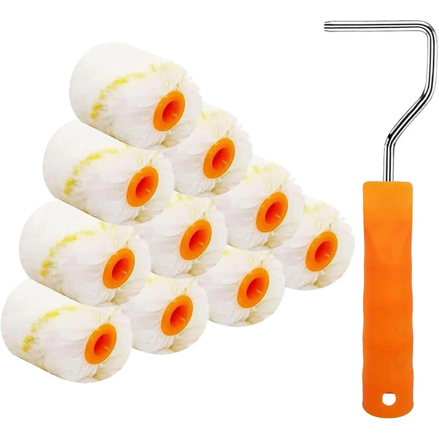 10-Count Microfiber Paint Roller Cover and Frame Set Pack, 2" Roller with 3/8" Nap, for Home Improvement Paint Supplies & Tools