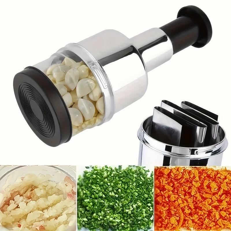 Girly Transparent Garlic Press, Stainless Steel Durable Kitchen Crusher, Manual Compact Vegetable Slicer & Cooking Tool