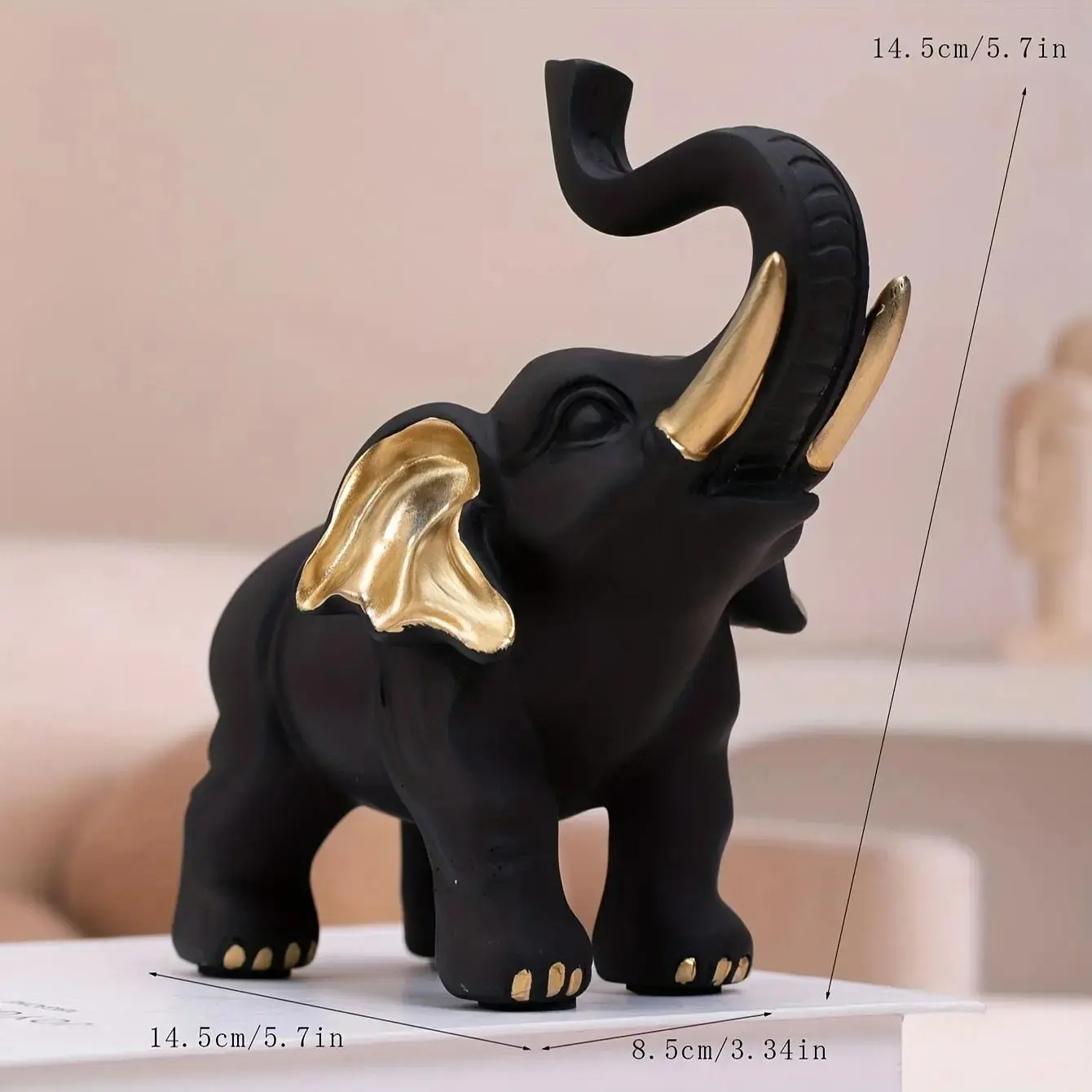 Elephant Shape Decorative Ornament for Home and Office, Perfect for Bookshelf, Living Room, Entryway, Handicraft Sculpture Decoration