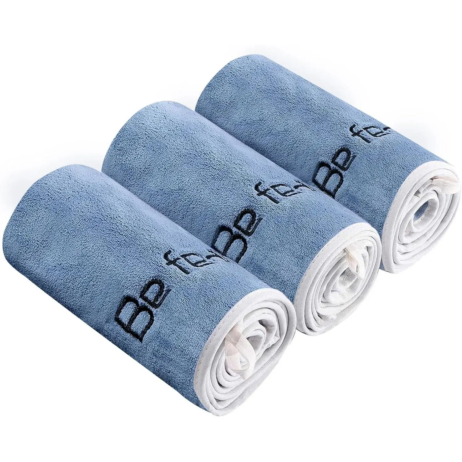 Gym Towels Set, Microfiber Sports Towel for Men and Women, Super Soft and Quick-Drying 3-Pack Set Towel, for Tennis, Yoga, Cycling, Swimming (Blue 3 Pack, 14" x 29")