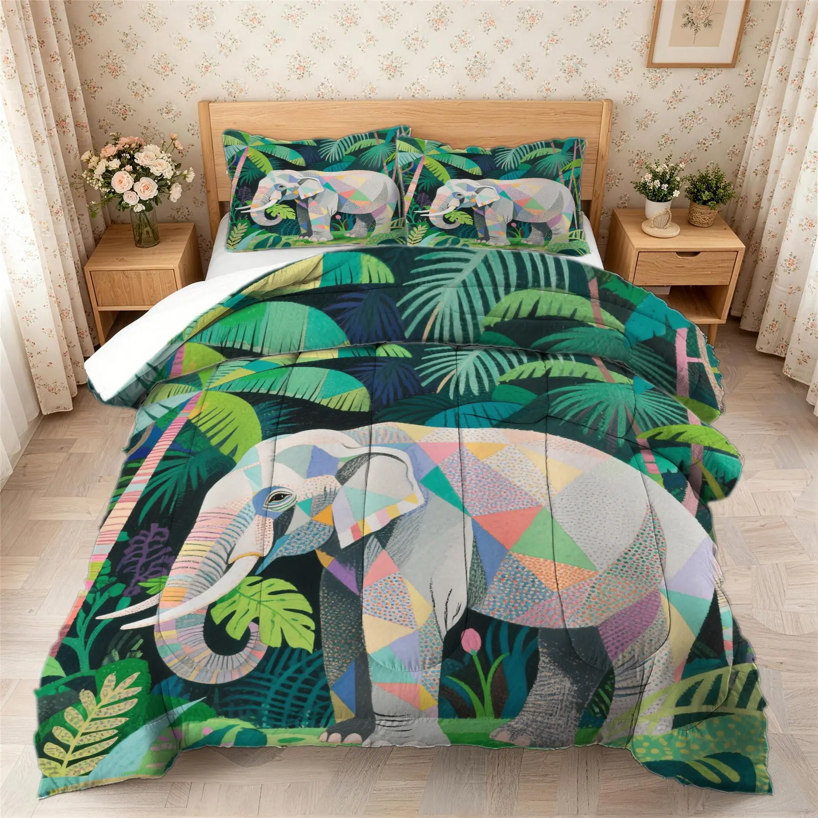 2/3Pcs Bold Hot Pink Zebra Leopard Patchwork Digital Print Comforter Set, Soft Microfiber Bedding Set with Pillowcase, All Season Lightweight Quilt, Trendy Aesthetic Bed Set for Teen Girls Bedroom Dorm Home Decor