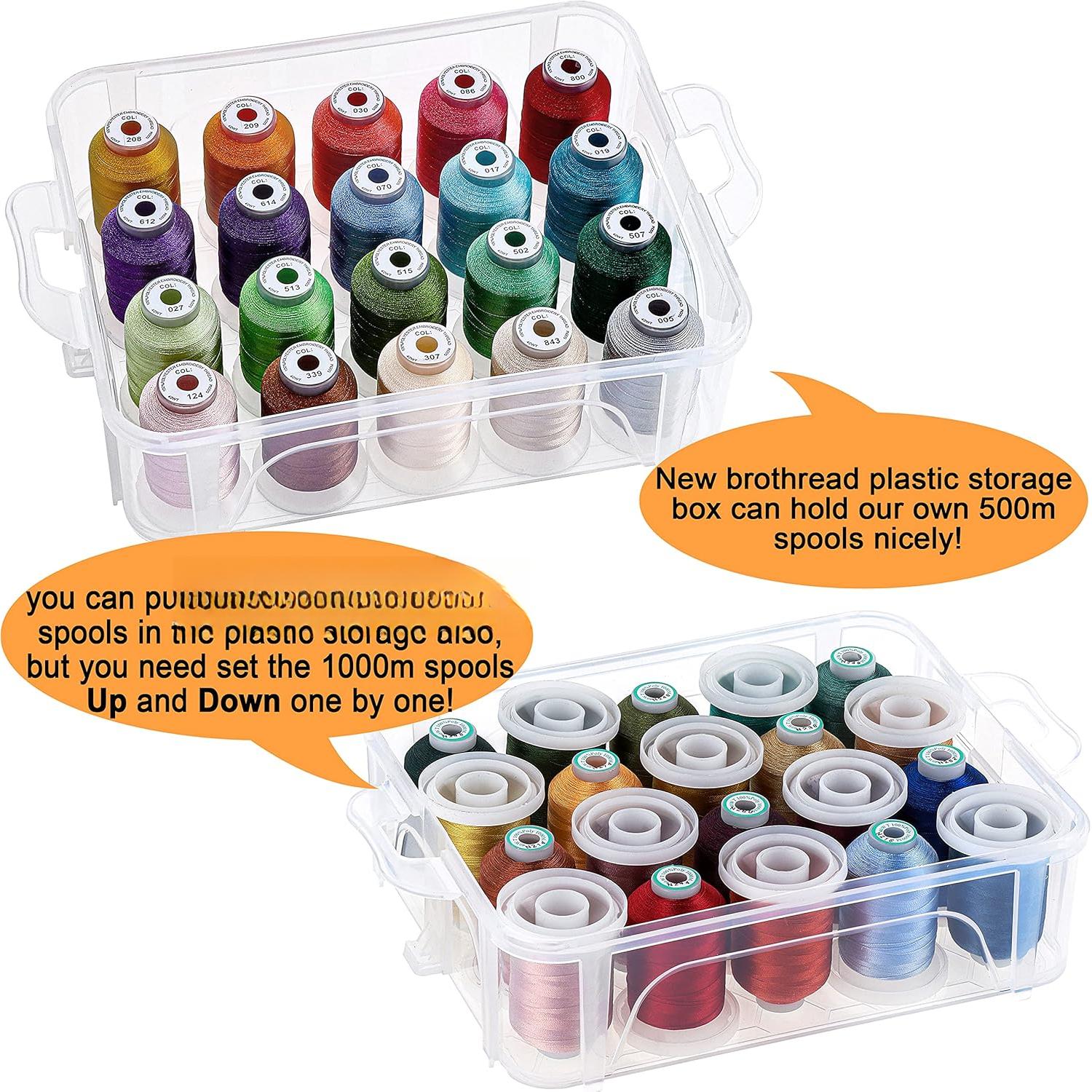 4 Layers Stackable Clear Storage Box/Organizer for Holding 80 Spools Home Embroidery & Sewing Thread (Spool Size Requirement: Height<=2.2"/5.6CM; Width<=1.69"/4.3CM)