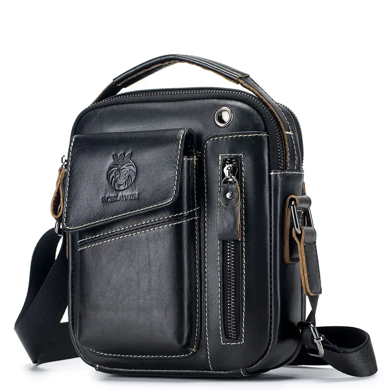 Men's Genuine Leather Shoulder Bag, Thickened Large Capacity Crossbody Bag, Vintage Small Handbag, Gift for Men, Travel Essentials, Men Gifts #GLOBAL PICKS