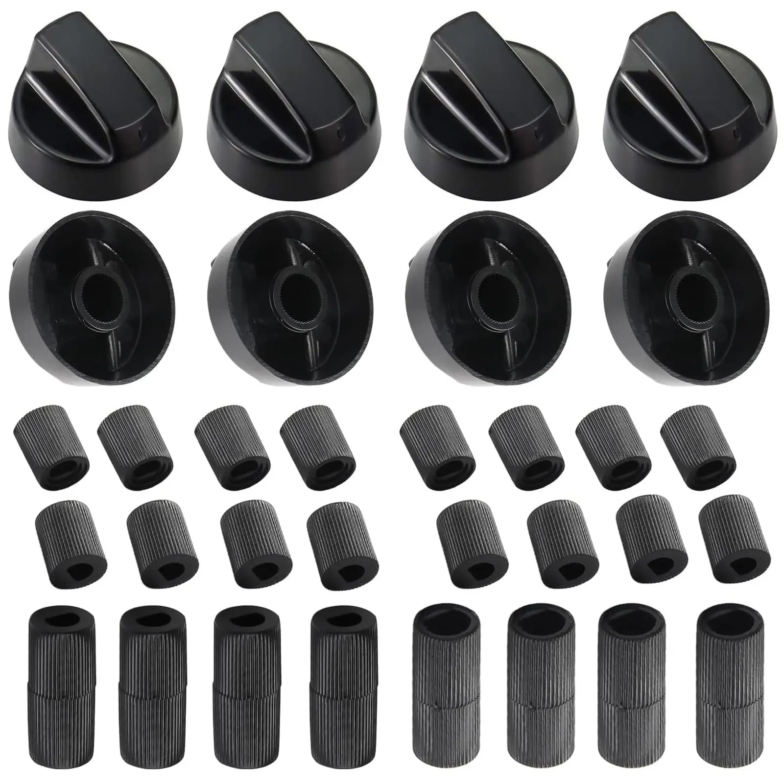 8 Pcs Universal Stove Knob Replacement Set, General Purpose Plastic Knobs, Suitable for Kitchen Appliances, Oven, Gas Stove Switches
