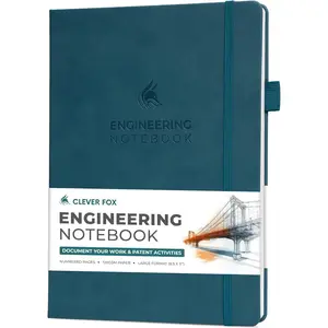 Engineering Notebook – Hardcover Grid Notebook with Numbered Pages, Table of Contents – Patent, Lab & Invention Journal for Engineers & STEM (Dark Teal)