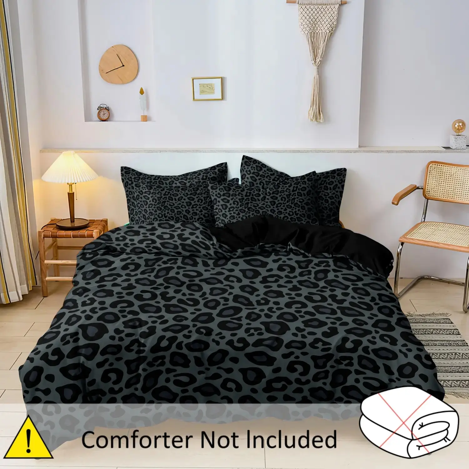 Multi Color Leopard Print Duvet Cover Set 3 Pieces Without Comforter, Brown Purple Pink Black White Leopard Spot Pattern Soft Polyester Bedding Set With Pillowcases