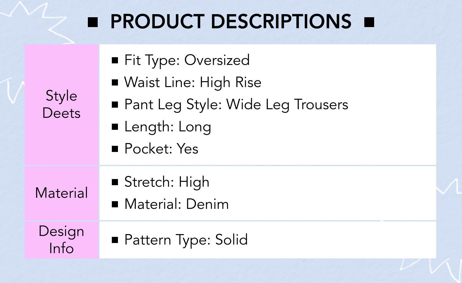 Cider Stretch Denim High Rise Wide Leg Trousers