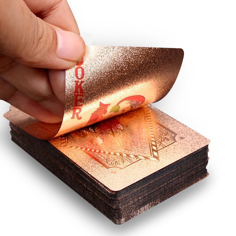 Luxury Waterproof Playing Cards – Champagne Rose Pink Diamond Poker Deck, Perfect for Christmas Gifts & Game Night