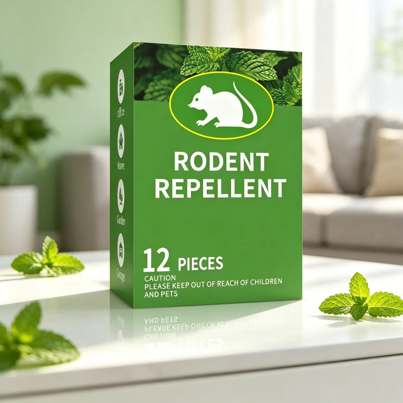 Natural Peppermint And Lemon Extract Infused Fragrance Round Beads, Ambient Scent Modifying Balls Placed In Areas Frequently Visited By Mice, Rats, Squirrels And Crawling Insects, Usable Both Indoors And Outdoors