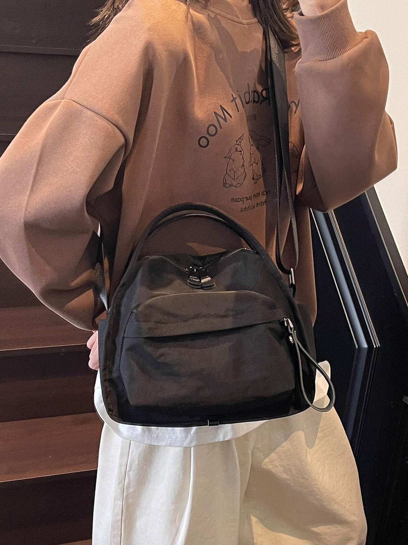 Women's Elegant Solid Color Shoulder Bag, Fashionable Zipper Crossbody Bag for Daily Use, 2025 Fall & Winter Versatile High-quality Daily Commuting Bag, Casual Commuter Bag