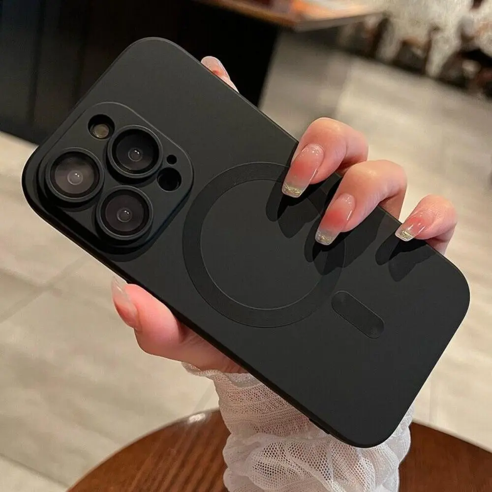 Solid Color Magnetic Phone Case, Anti-fall Phone Protect Case Compatible With iPhone 11 12 13 14 15 16 17 Pro Max Plus Accessories Protection Shockproof Devices Cover Smartphone