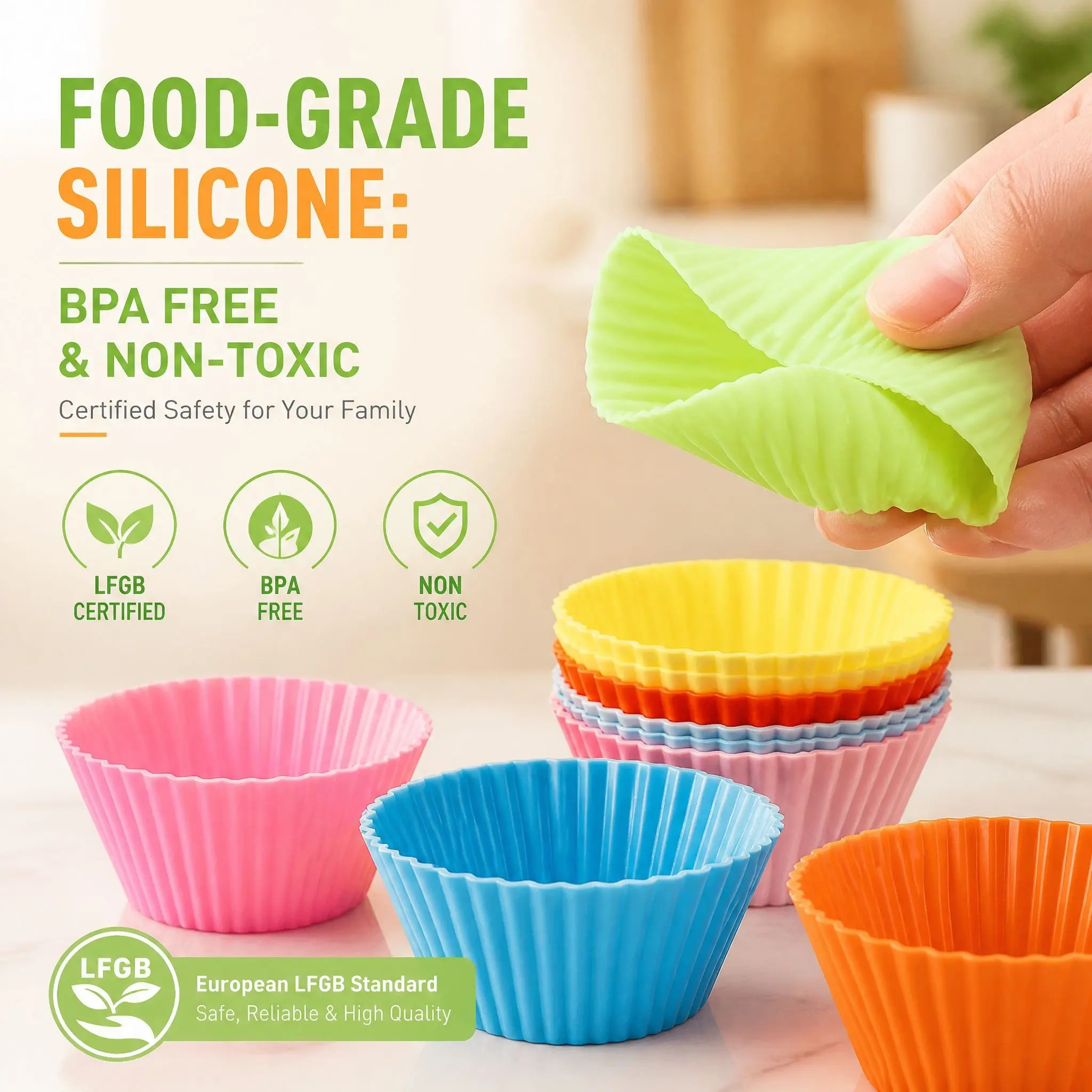 Reusable Silicone Pancake and Tart Mold, Non-Stick Food Grade, Non Toxic Bakeware, Safe for Air Fryer and Oven, Easy to Clean, Perfect for Baking