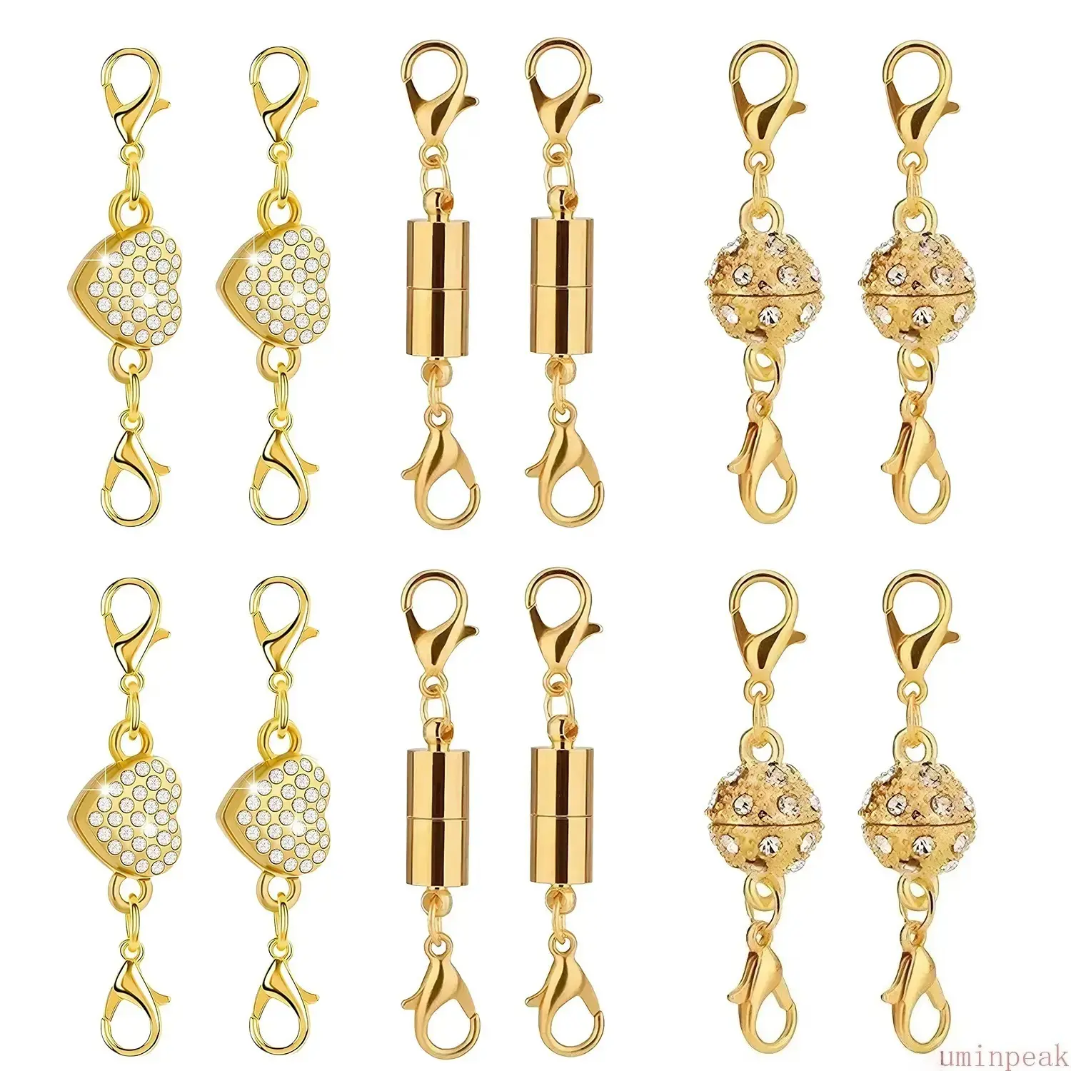 12 Pack Magnetic Necklace Clasps and Closures Necklace Jewelry Extender, Magnetic Lobster Clasp Extenders, for Necklaces & Bracelets, Easy Jewelry Converter for Women, Seniors, and Everyday Wear