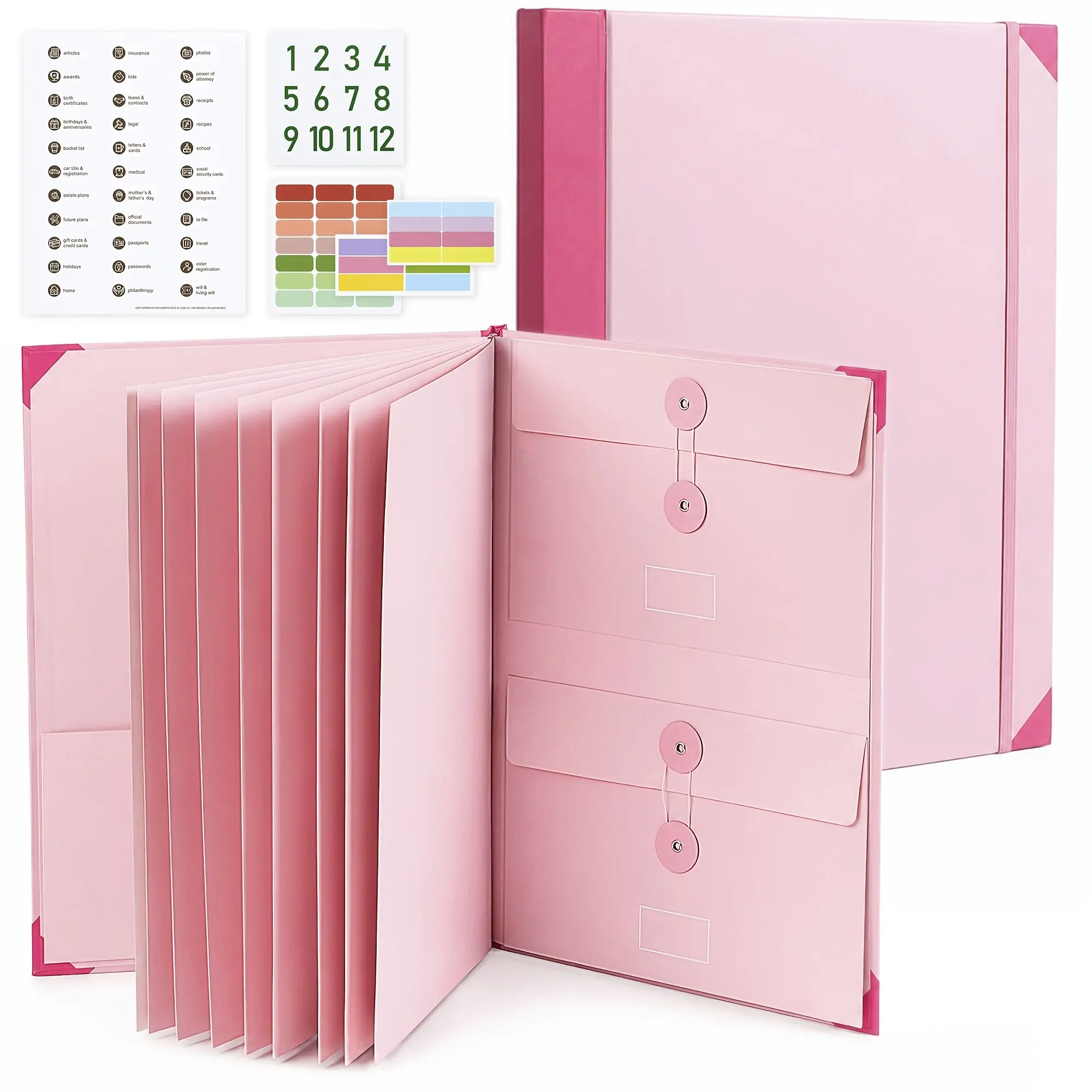 Important Document Organizer, Expandable Folder with Multiple Pockets, Emergency File Holder for Home Legal Medical Documents, Financial Planner Storage, Christmas Gift