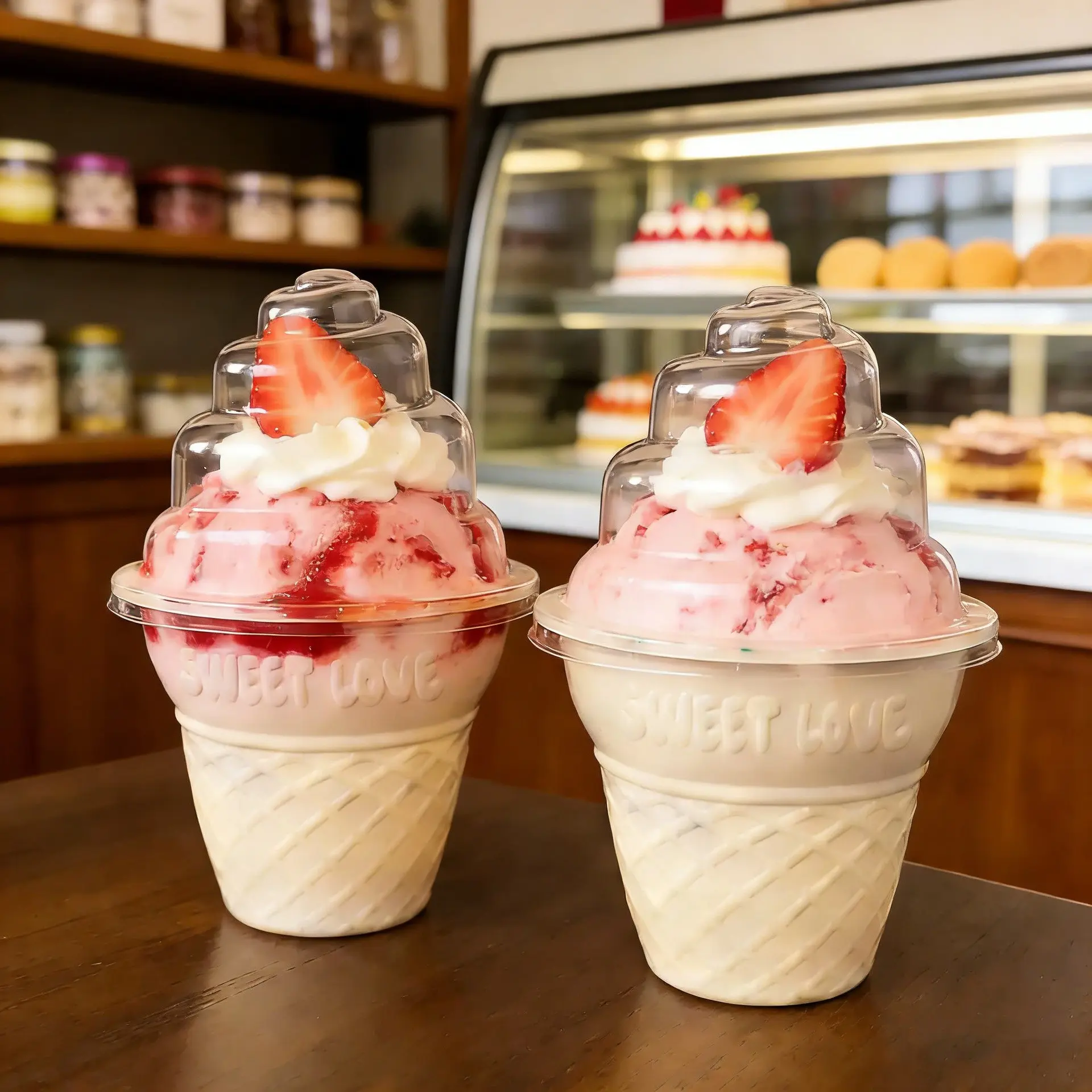 5/10 Sweet Dessert Ice Cream Cake Cups, Classic Waffle Bowl Packaging, Crunchy and Delicious, Perfect for Family Gatherings and Parties