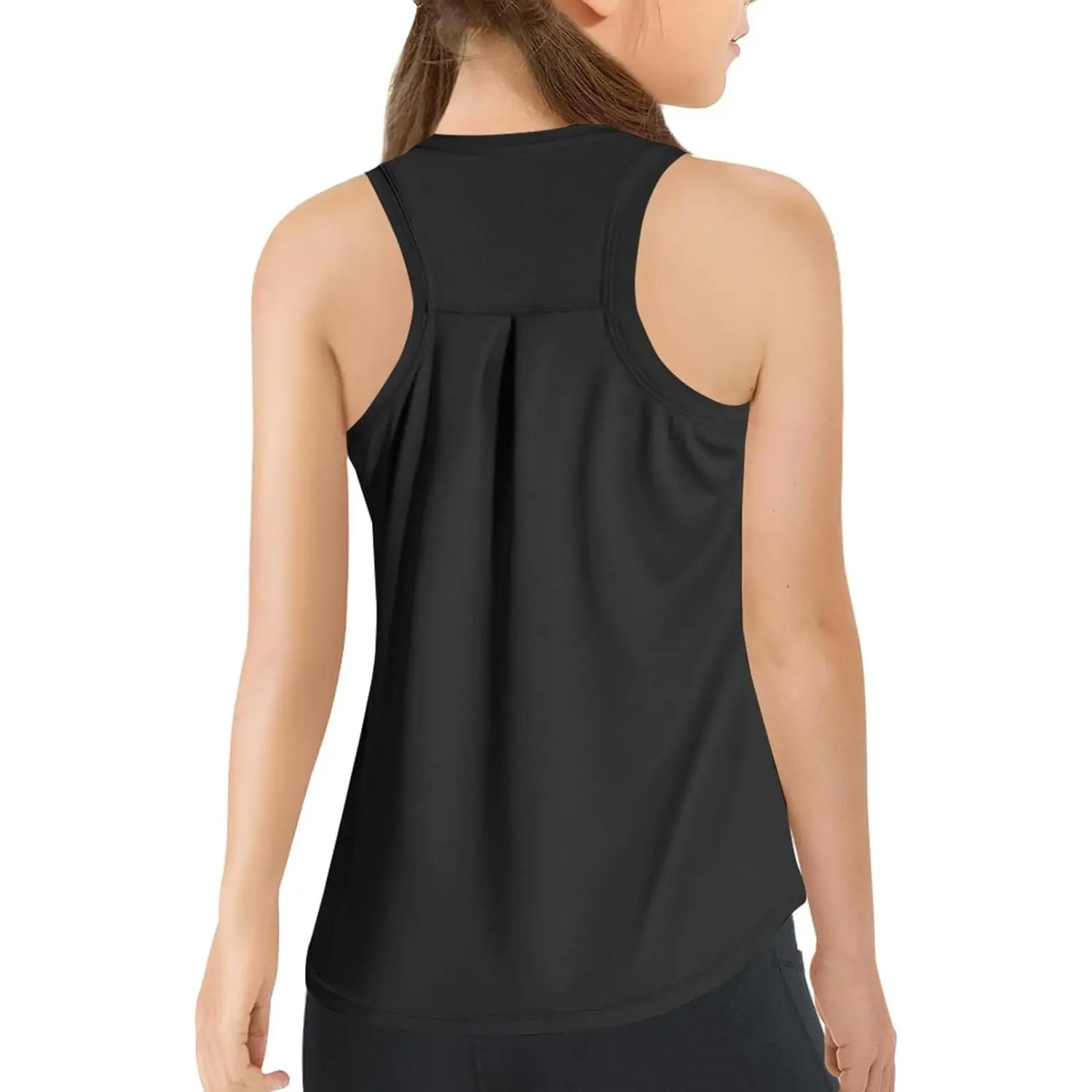 Girls Athletic Tank Tops Kids Racerback Sleeveless Workout Running Sports Shirts 5-14 Years