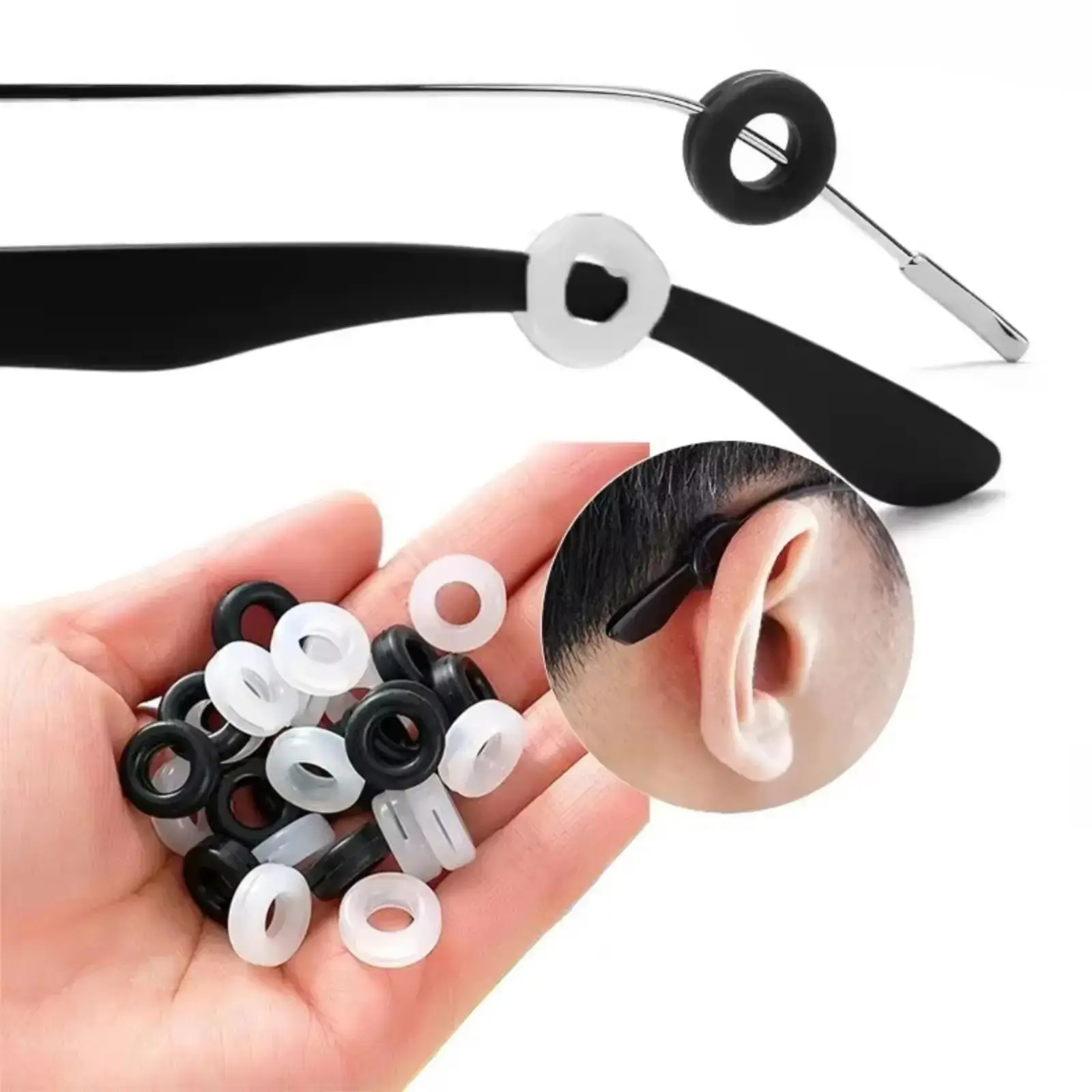 10 Pcs Anti-Slip Silicone Glasses Ear Grip Hooks, Soft Wear-Resistant Temple Retainer Stoppers, Comfort Eyeglass Ear Fastener Brackets, Practical Daily Eyewear Accessories #SummerWins