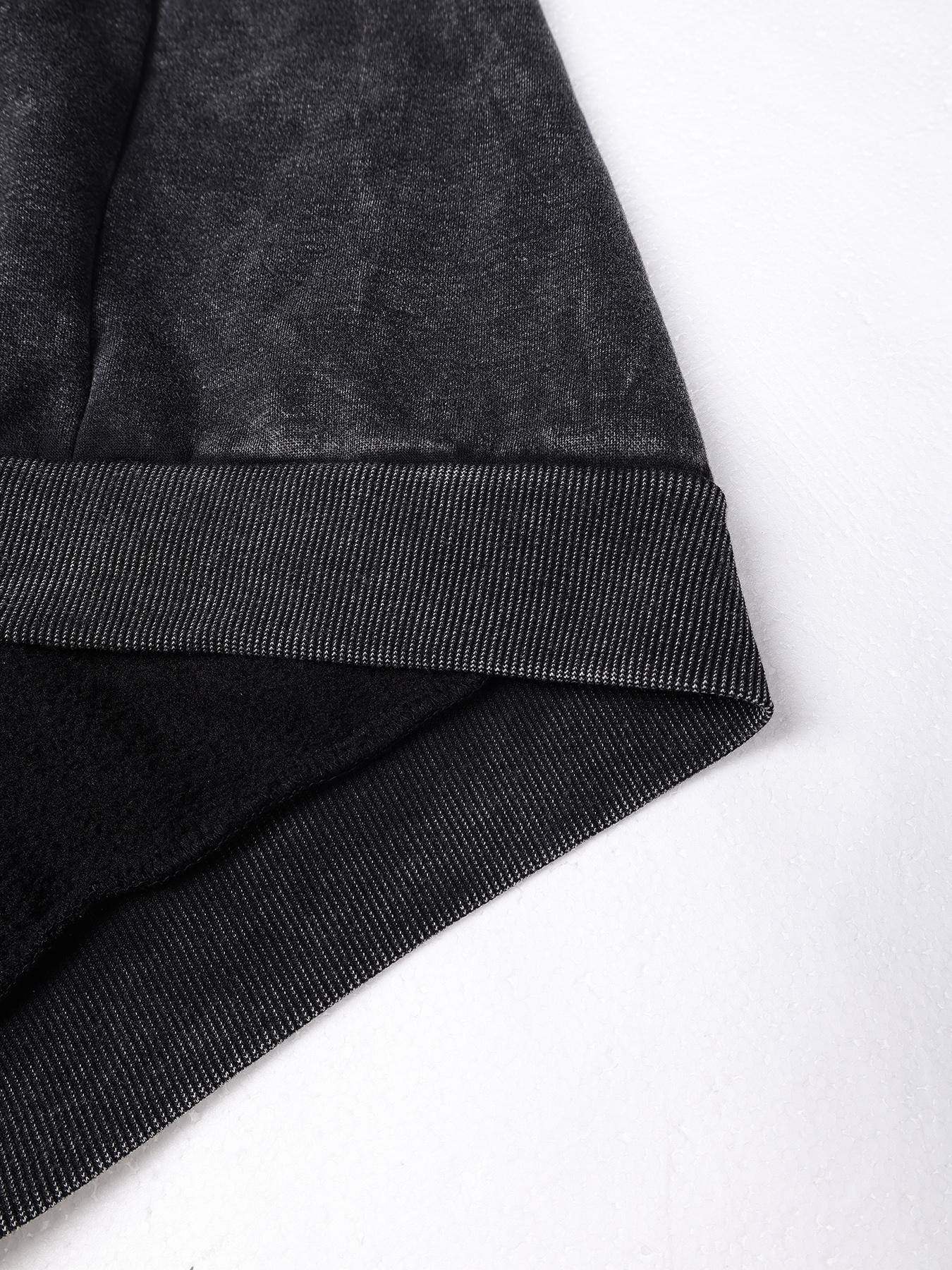 Women's Halloween Cherry Skull Graphic Print Hoodie, Fitted Casual Long Sleeve Sweatshirt, Vintage Wash Cotton, Fall & Winter Fashion