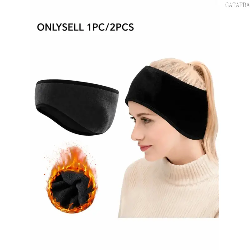 Winter Fleece Ear Warmer Headband, Soft Windproof Accessory for Skiing, Running, Cycling and Outdoor Sports