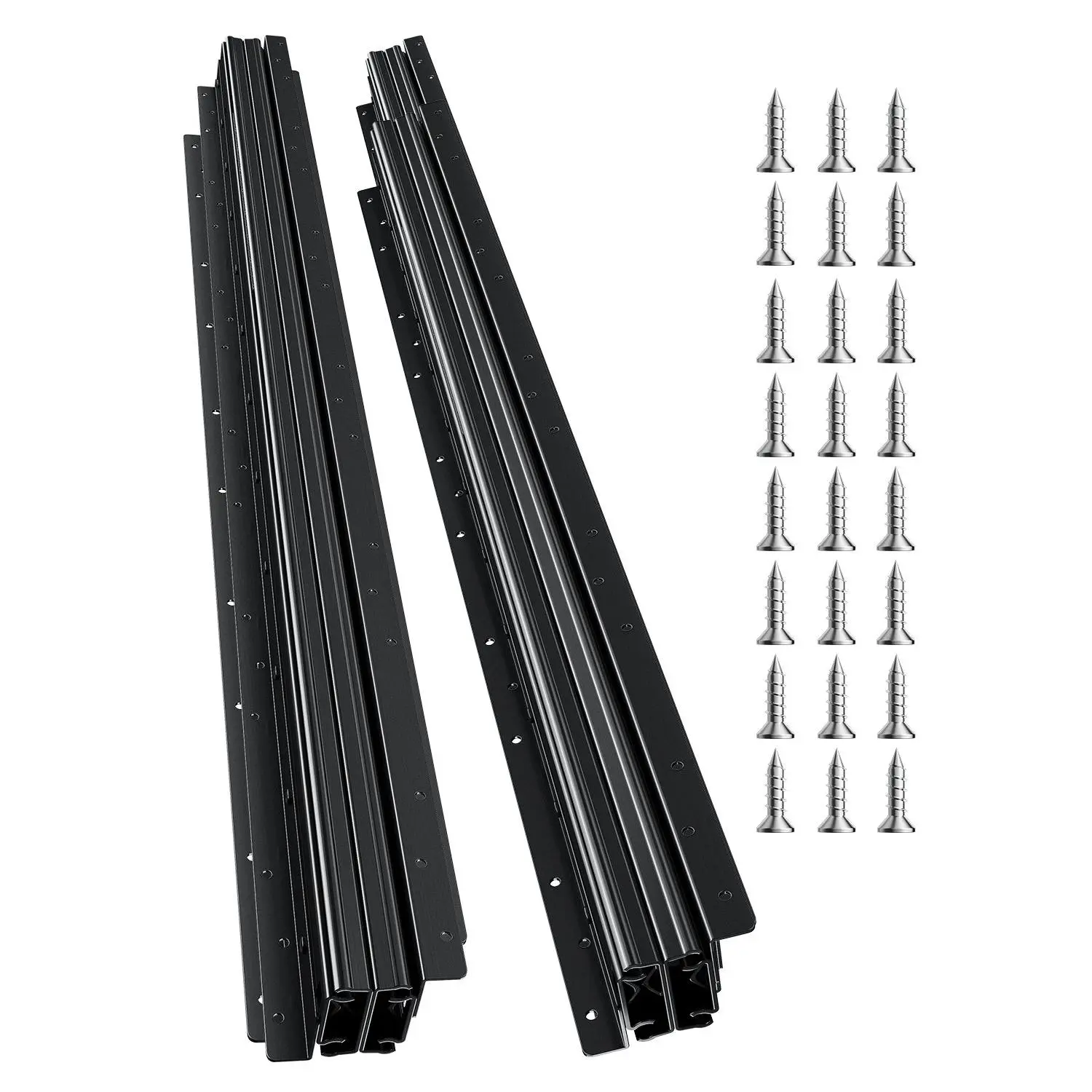 VEVOR Undermount Drawer Slides, 40 in Undermount Type, Full Extension Ball Bearings, 260 LB Heavy Duty Bottom Rails, Stair Cabinet Glides Track Runners, for DIY Replacement, Black