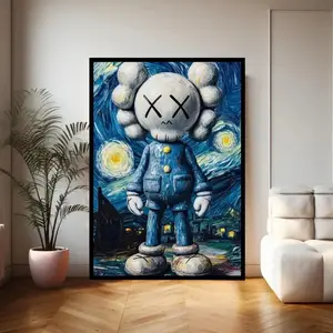 Art on Premium Canvas Painting, Kaws Wall Art Hypebeast Home Decor