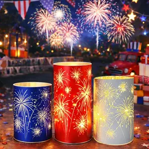 Etched Firework Starburst Glass Pedestal with Warm Leds, Twinkling Centerpiece for Mantel, Dining Table, Weddings & Holidays