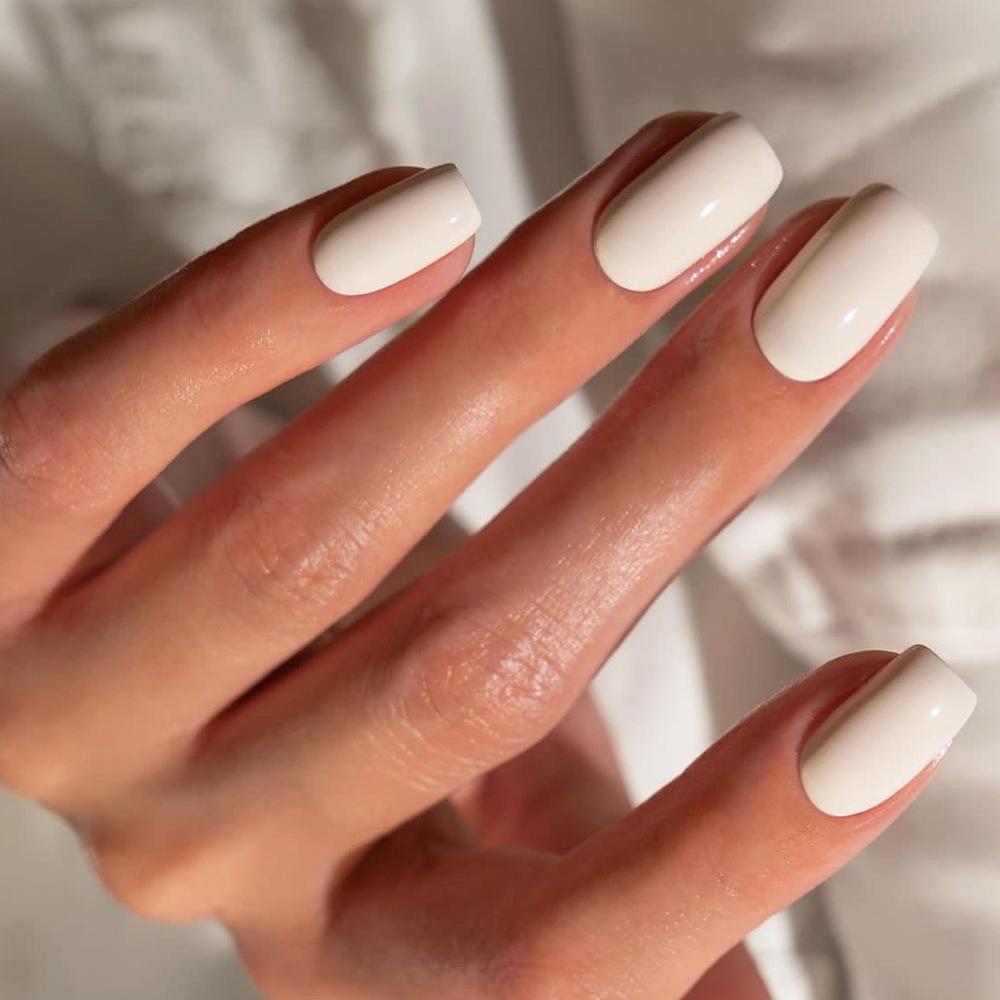 Wearable Women's Nail Art Wholesale Simple Medium-Long Square Solid Color Nail Tips Patch Wearable Nails