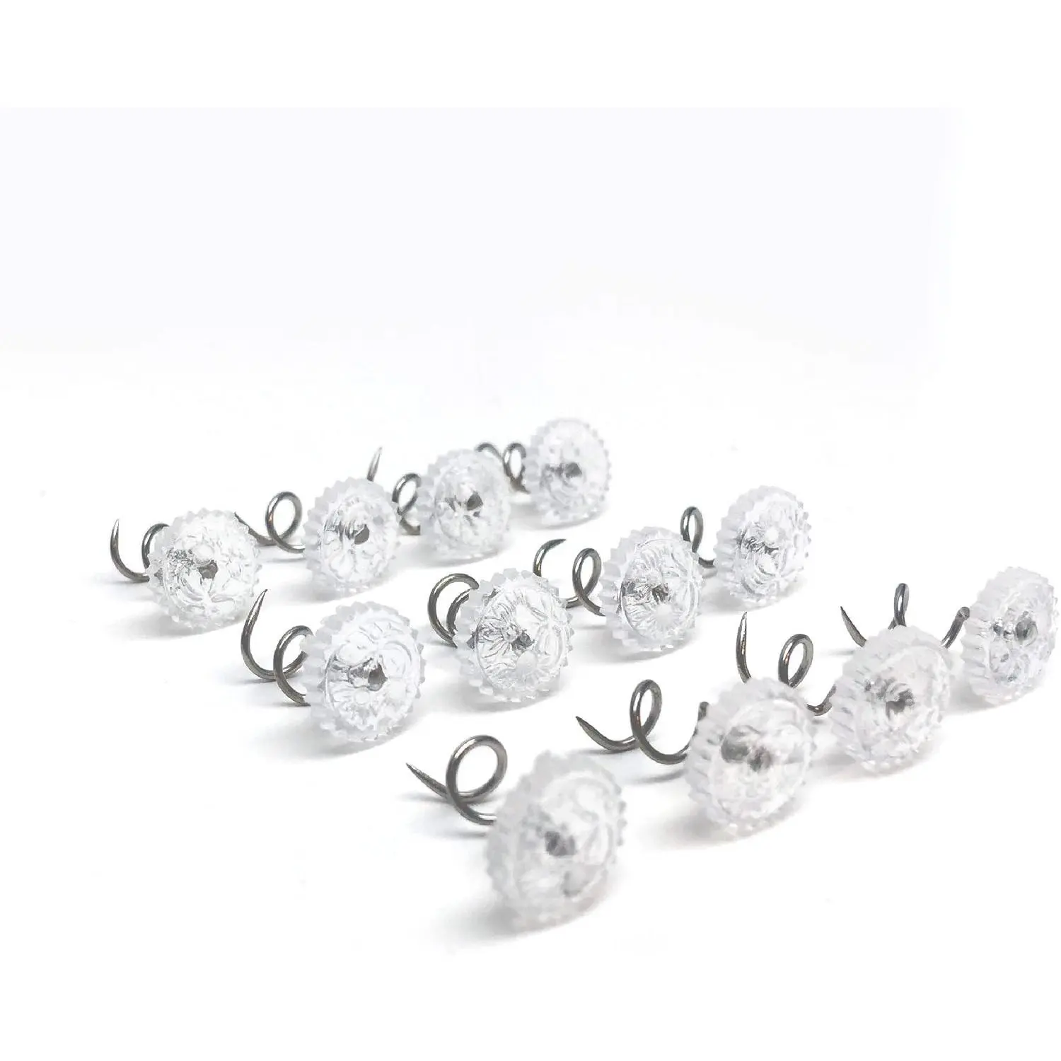 Bed Skirt Dust Ruffle Pins, Spiral Push Pins to Keep Bed Skirt in Place, Set of 12