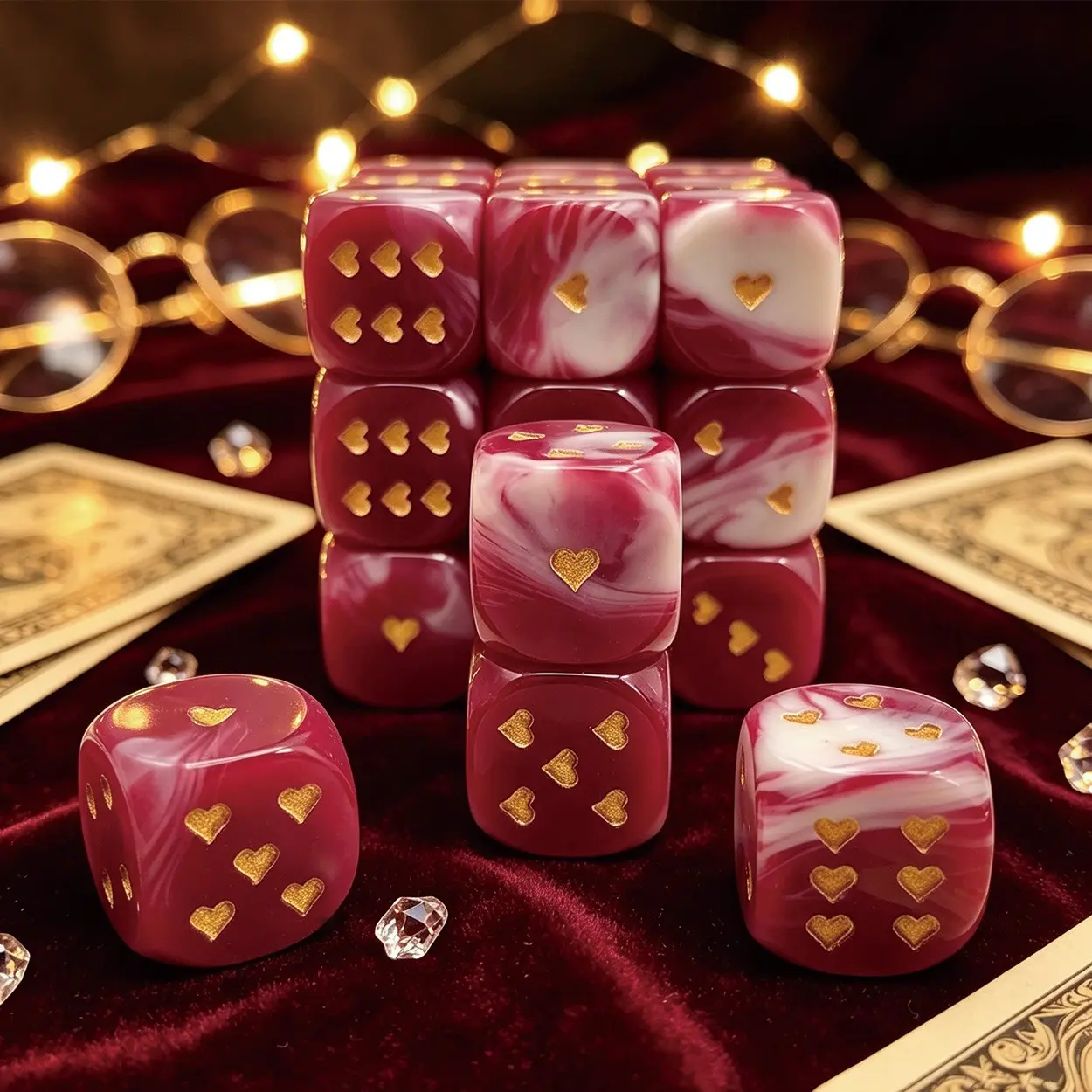 6pcs Love D6 Dice Set, Perfect for Various Board Games, Party Games, Mahjong Dice, Ideal for Gaming Enthusiasts, Fun and Engaging Gameplay