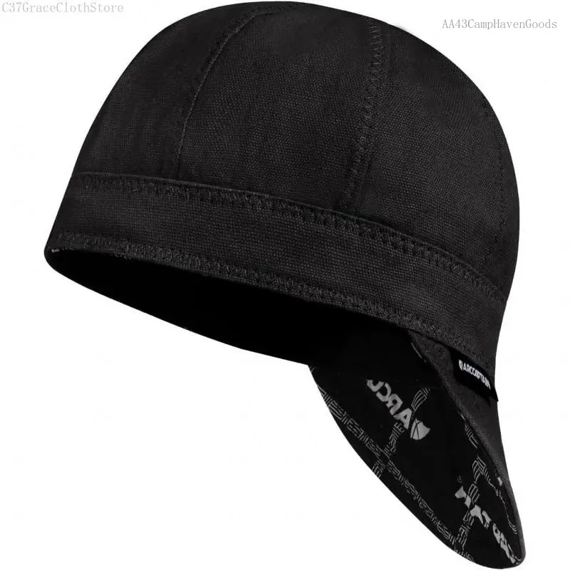 Unisex Reversible Welding Cap, 8-Panel 10oz Fireproof Cotton Protective Cap, Professional Breathable Durable Design for Welding Work, Black, Size 7 1/4, CampHavenGoods wAA43, Work Gear