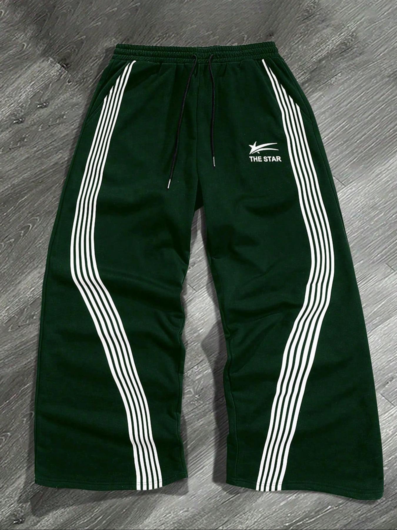 Men's Star Print Drawstring Waist Sweatpants, Athleisure Style Bottoms, Casual Comfy Regular Fit Jogger Pants for Daily Wear, Men's Trousers for All Seasons