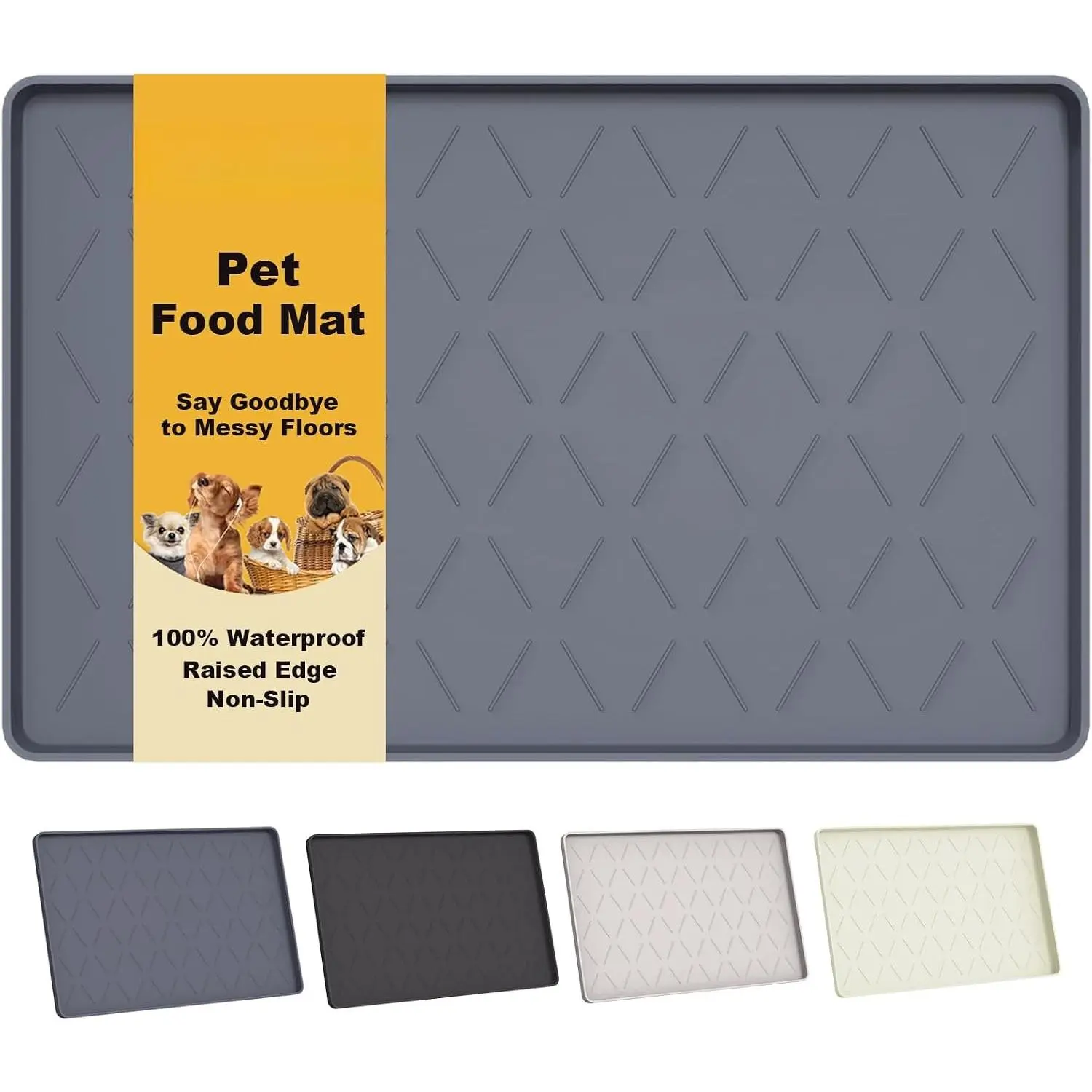Extra Thick   Mat  with Raised  19" x 12" |  Multipurpose Mat, Under Sink Cabinet Protector for Kitchen, Bathroom, Shelf,  Feeding, Boot &  Trays
