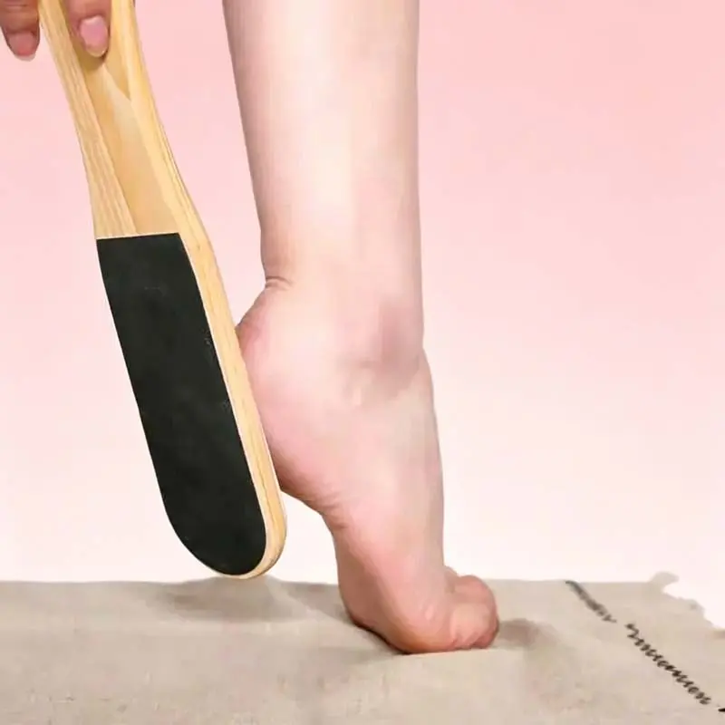 Double Sided Foot File, Wooden Handle Foot Rasp, Pedicure Tool for DIY Pedicure, Exfoliating Callus Remover and Dead Skin & Callus Removal
