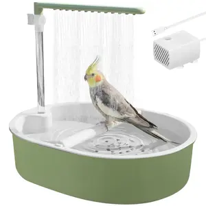 Adjustable Automatic Parrot Bath Tub, USB Electric Pet Circulating Water Bath, Flow-Controlled Bird Shower Fountain, Suitable for Pet Parrots, Budgies, African Munias, and Macaws