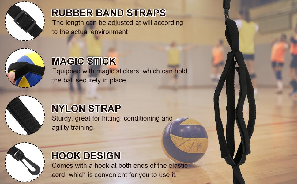 Volleyball Spike Trainer - Adjustable Solo Practice System for Hitting & Serving, Improves Timing/Power with Durable Nylon Design - Perfect for Indoor/Beach Volleyball & Backyard Training