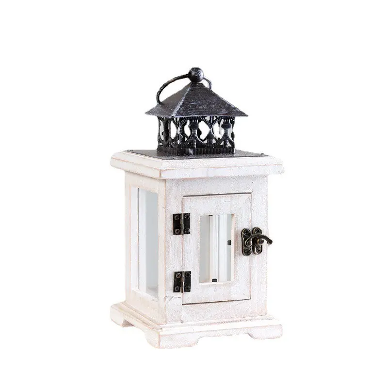 American Vintage Decorative Candle Holder, Glass and Wood Craft, Wholesale Solid Wood Antique Style, Aromatic Diffuser Stand