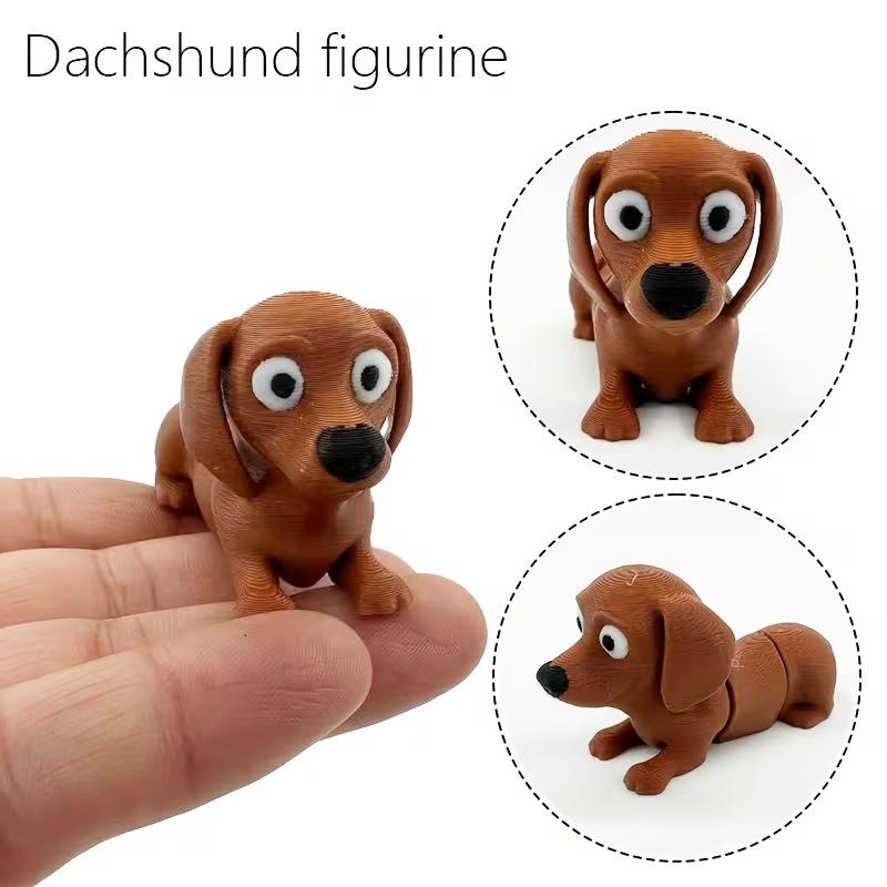 3D Printed Cute Dog Figurine Mini Desktop Ornament Pet Dog Model Decor Gift