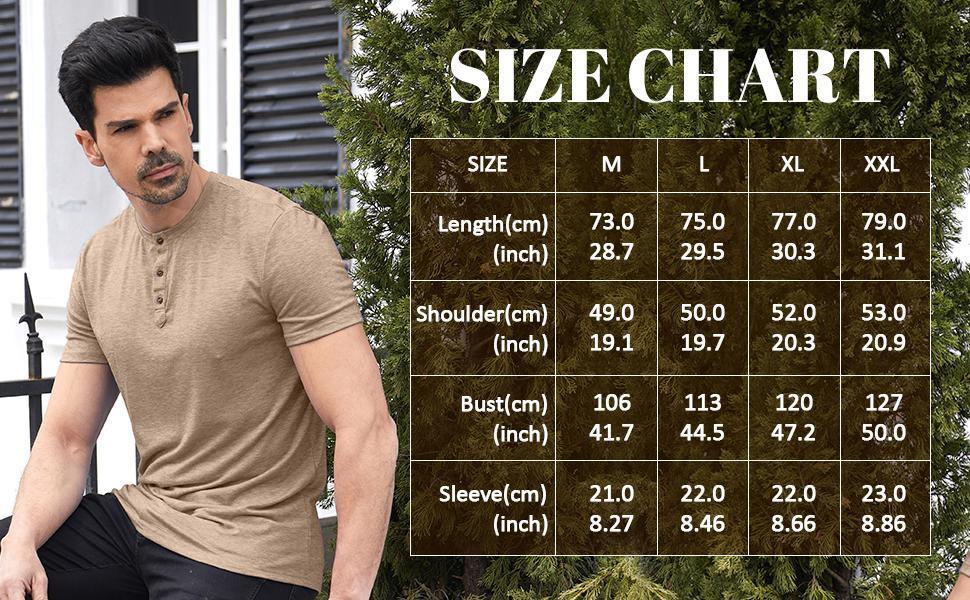 PASLTER  Men Short/Long Sleeve T-Shirt Casual Solid Color Button-up Henley Shirt V Neck Tee Tops M4B039 Menswear Streetwear