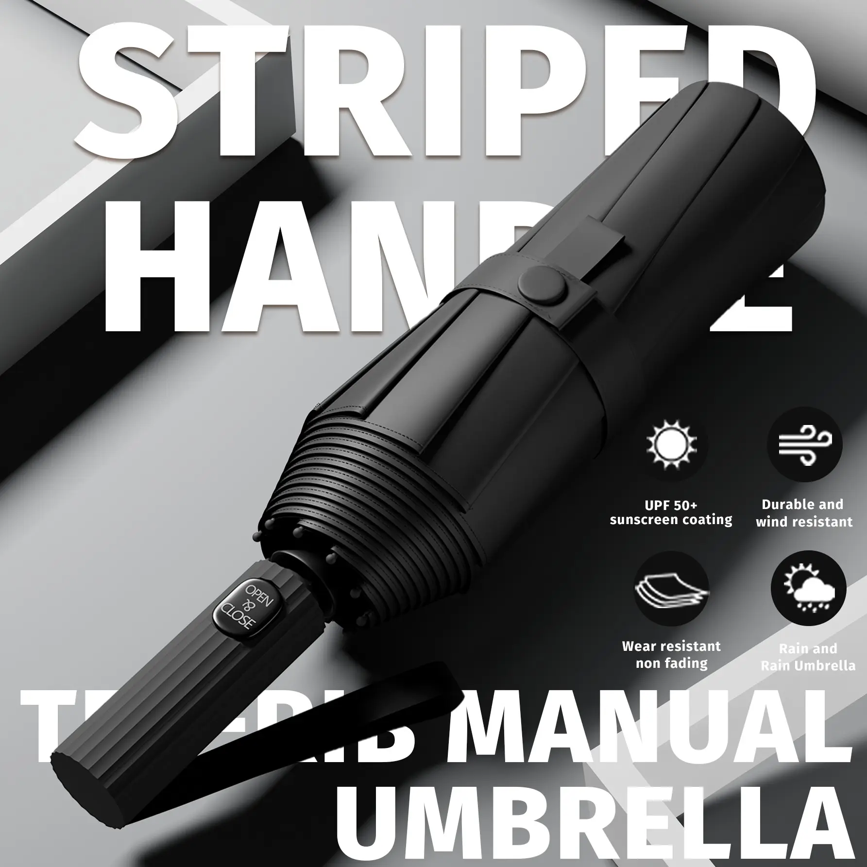 Auto Open Close Large Folding Umbrella, Premium Automatic Windproof Wind Resistant Waterproof Umbrella, 2-in-1 UV Rain & Sun Protection Parasol for Family Outings & Outdoor Activities, Outdoor Umbrellas