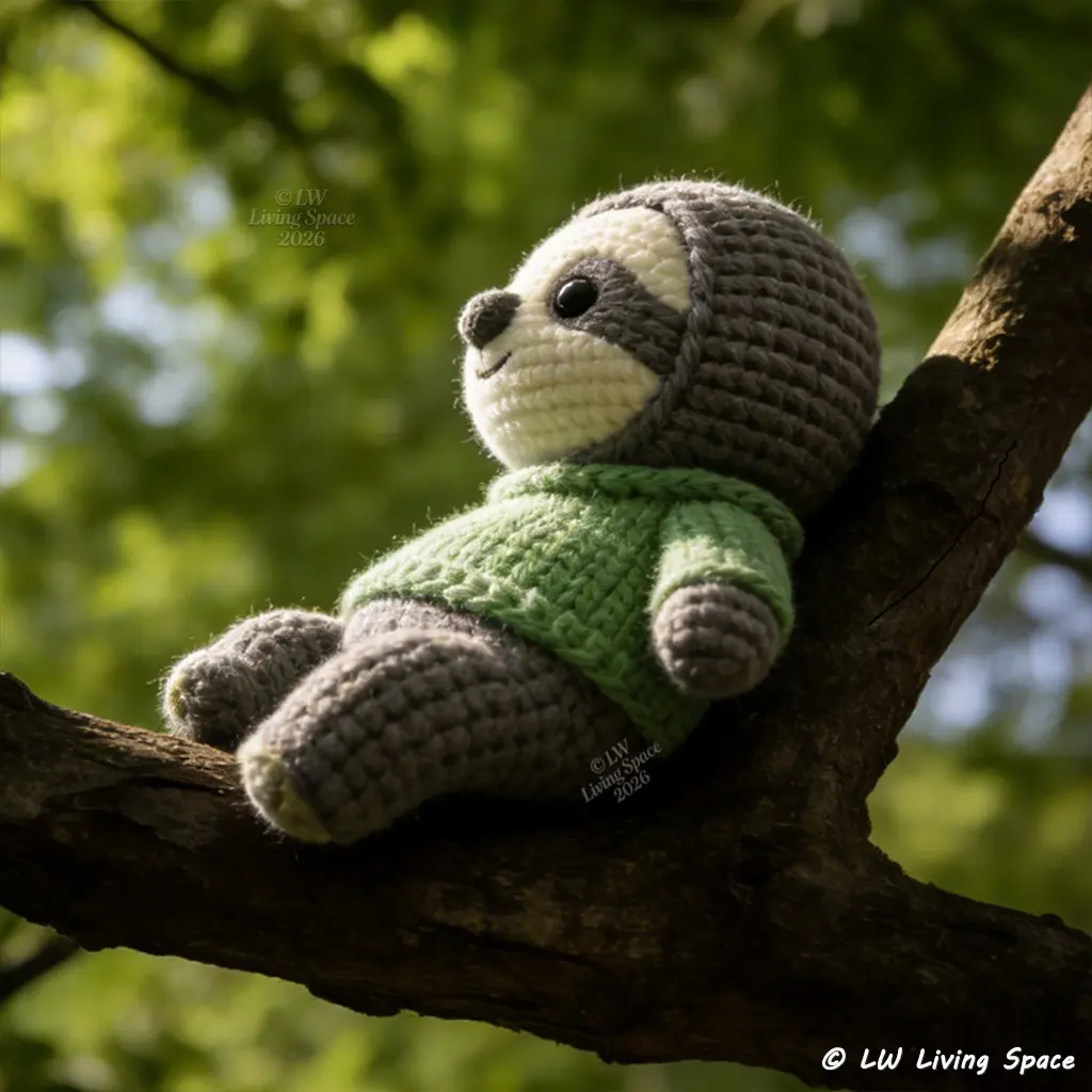 Cute Sloth DIY Crochet Kit, Beginner-Friendly Amigurumi Set, Sweater Design, Includes Tutorial, Perfect Gift for Craft Lovers, Crochet Gifts